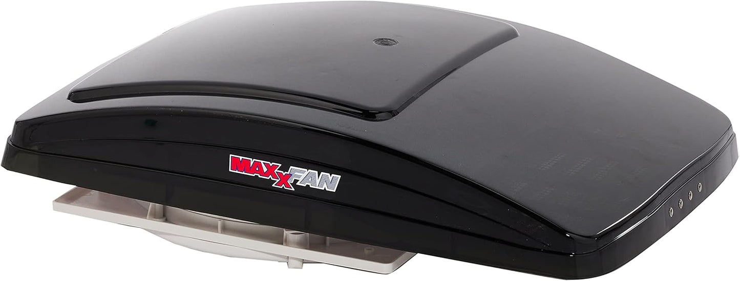 Deluxe Vent, Fan and Vent Cover All in One - Powerful 10-Speed Reversible Fan with Thermostat, Built-in Rain Cover, Remote Control, Intake & Exhaust Fan, Smoke (00-07500K)