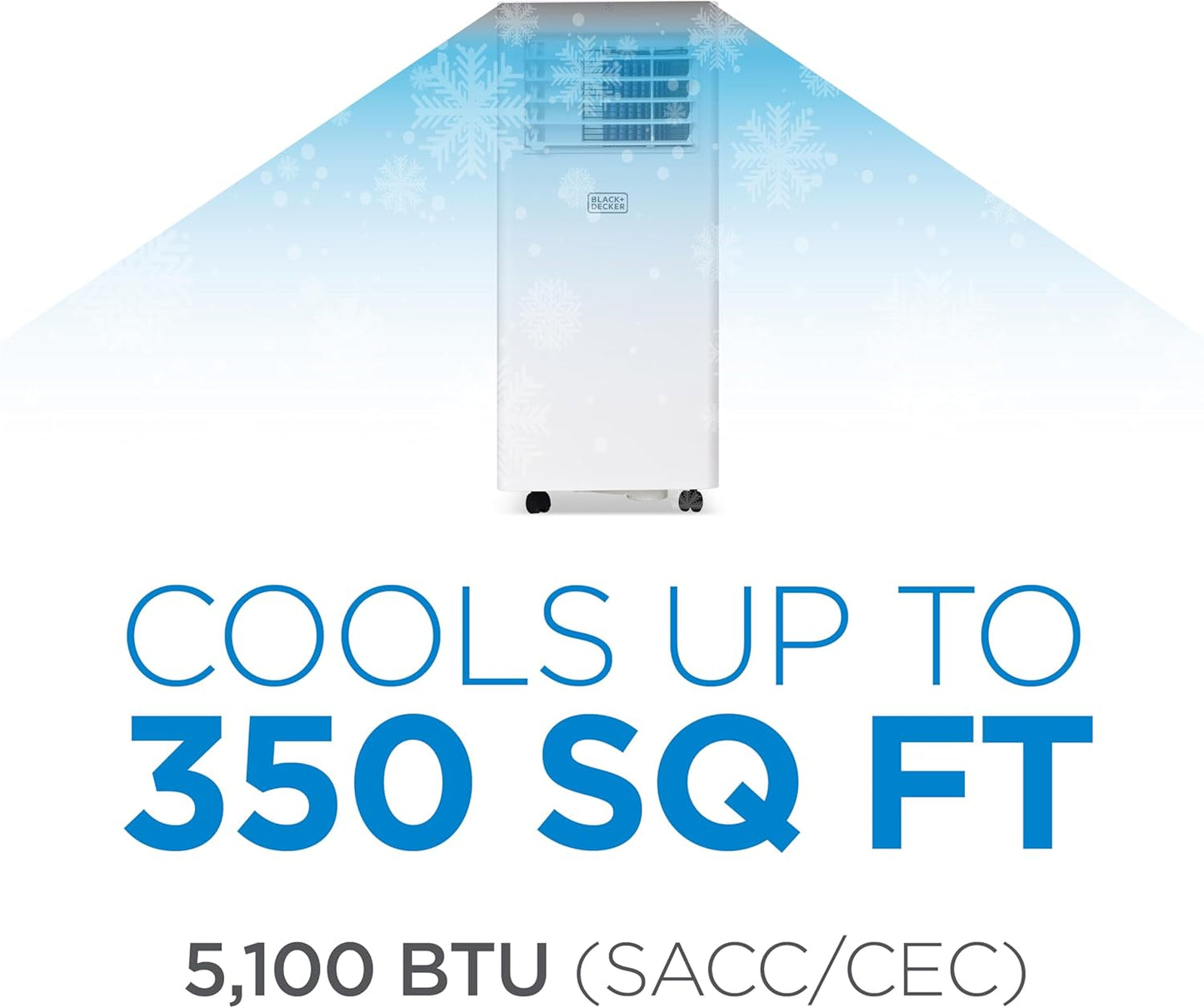Portable Air Conditioner, 12,000 BTU (8,000 BTU SACC) for Rooms up to 550 Sq. Ft., Portable AC with Follow Me Remote Control and Window Kit, BPACT12WT, White