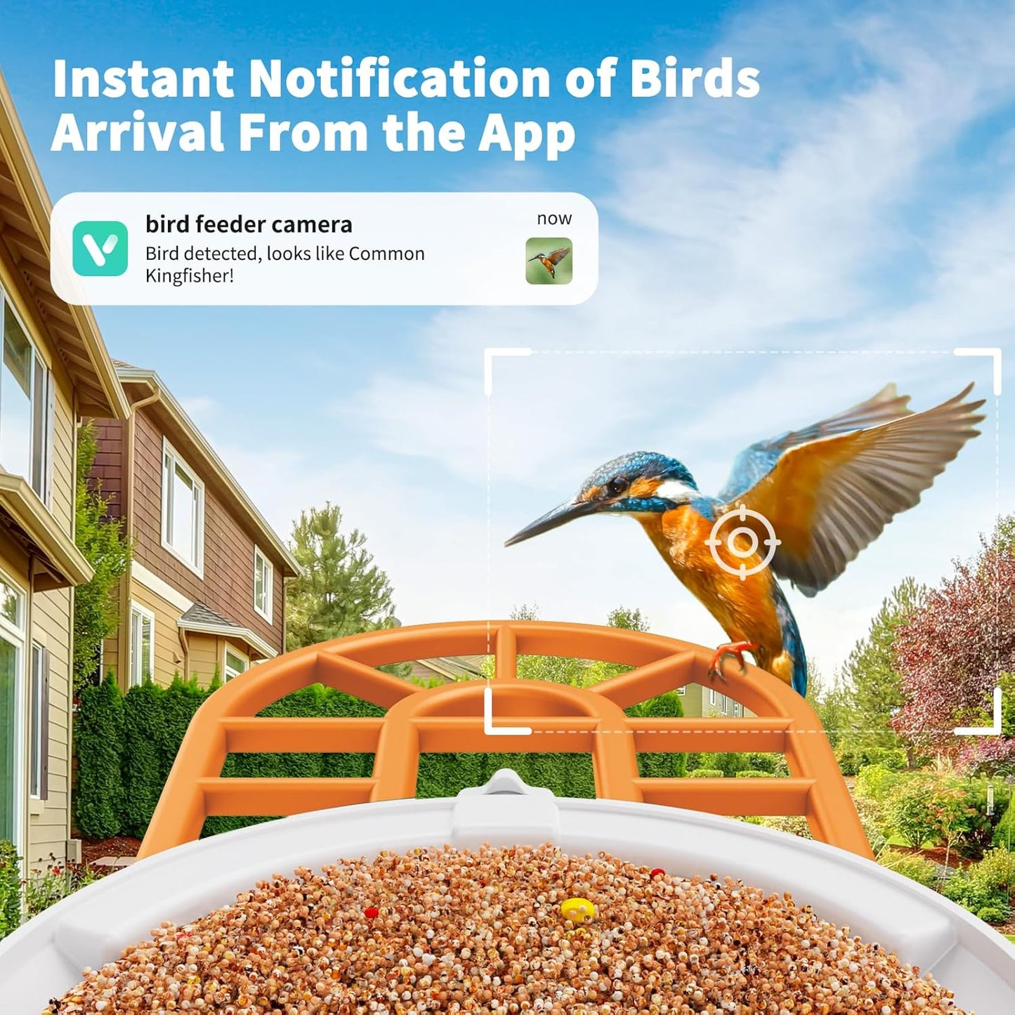 Bird Feeder with Camera with AI Identify Birds Species Solar Panel, Smart Bird House with Cam, 2K Live View, Instant Arrival Alerts
