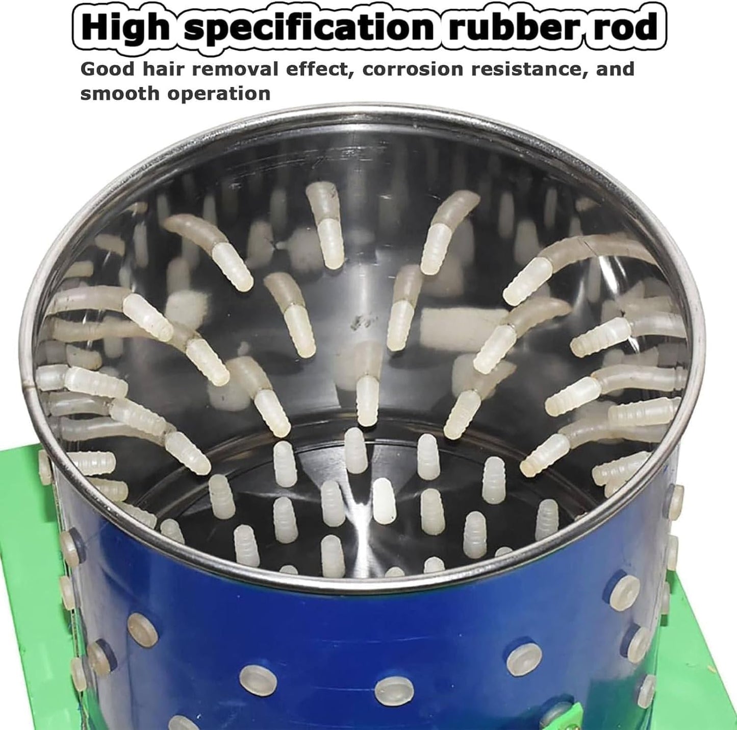 Chicken Plucker, Poultry De-featherer with 110 Rubber Fingers, 60W High-Efficiency Hair Plucking, Stainless Steel, for Duck Goosey Farm