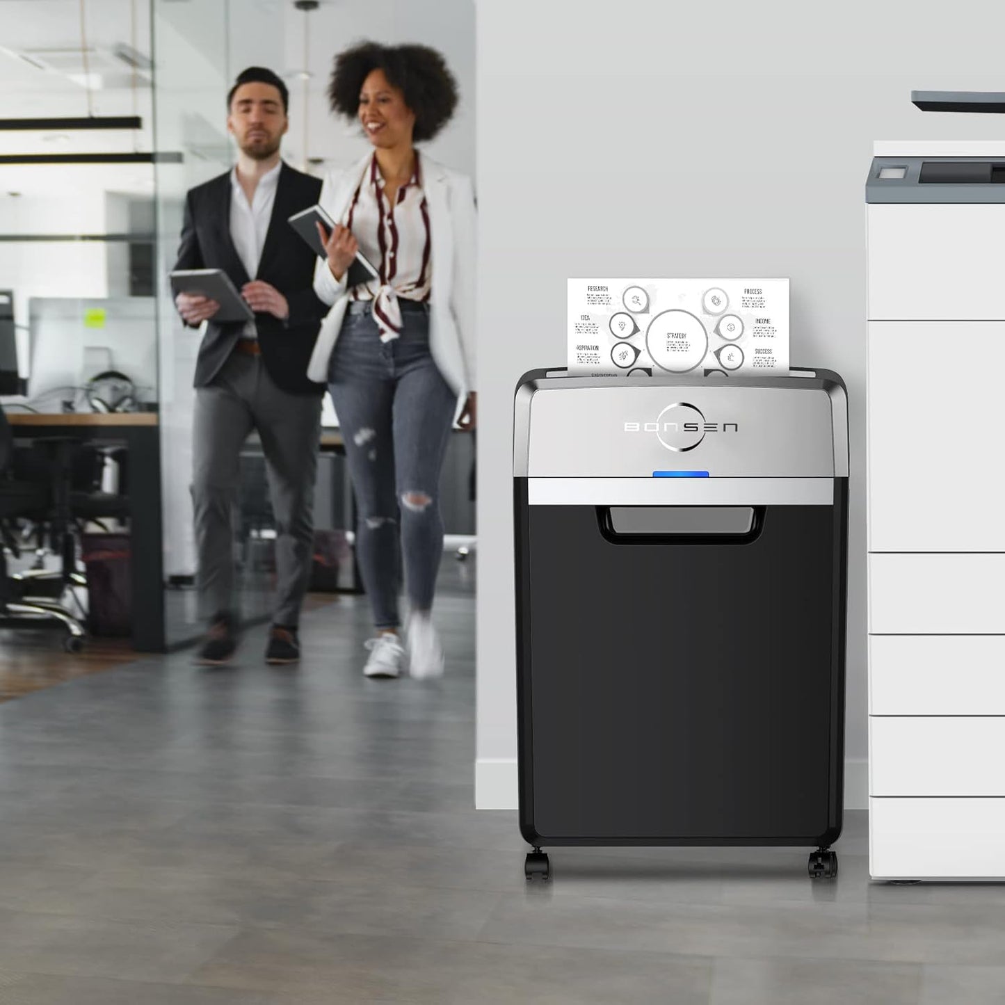 Heavy Duty Paper Shredder, 24-Sheet Cross-Cut Shredder, 40-Min Continuous Running Time, Commercial Grade Shredder for Office, 9-Gallon Big Basket, 55dB Super Quiet, P-4 High Security (S3105)