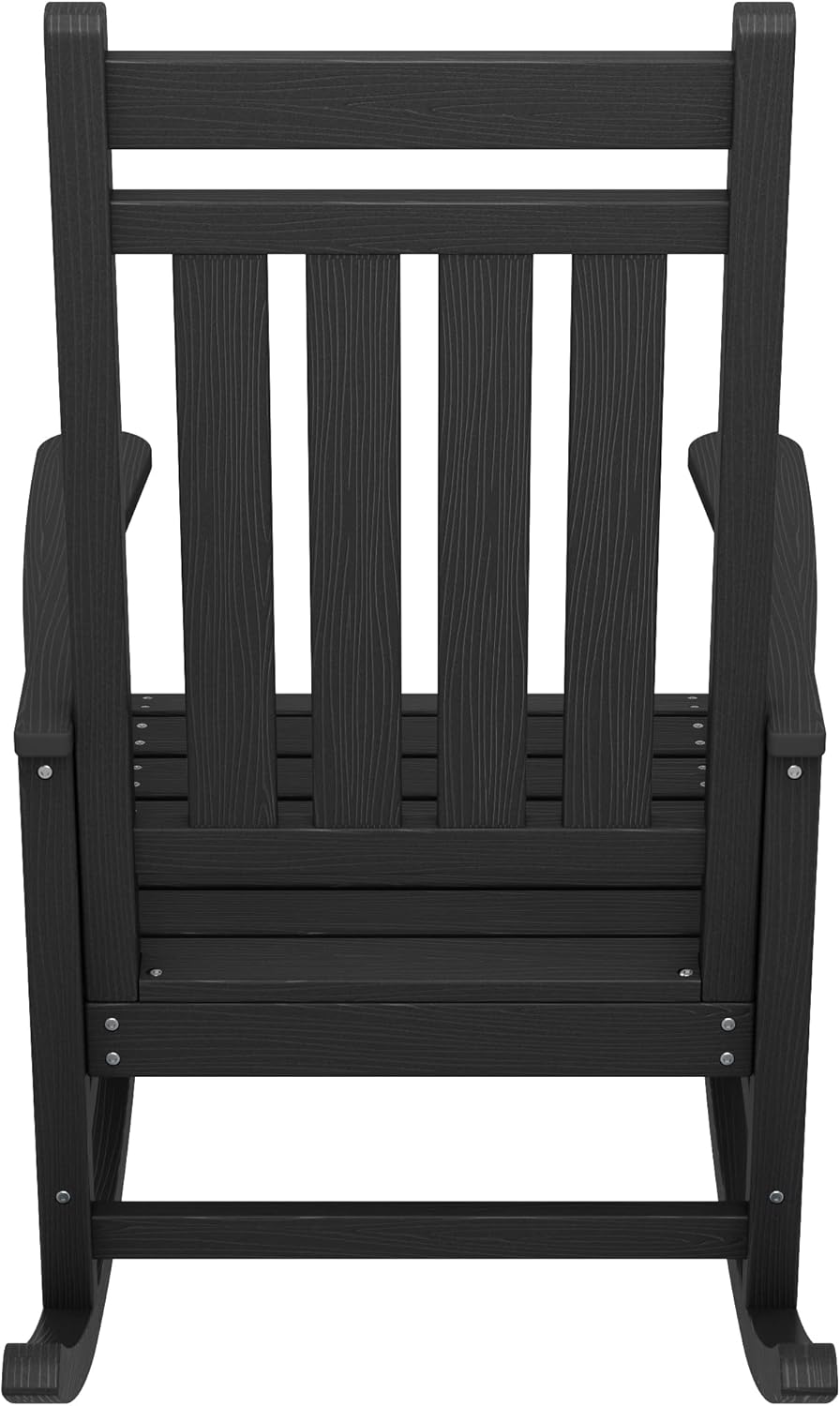 Outdoor Rocking Chair, HDPE Rocking Chair for Adults, All Weather Porch Rockers for Lawn Garden, White