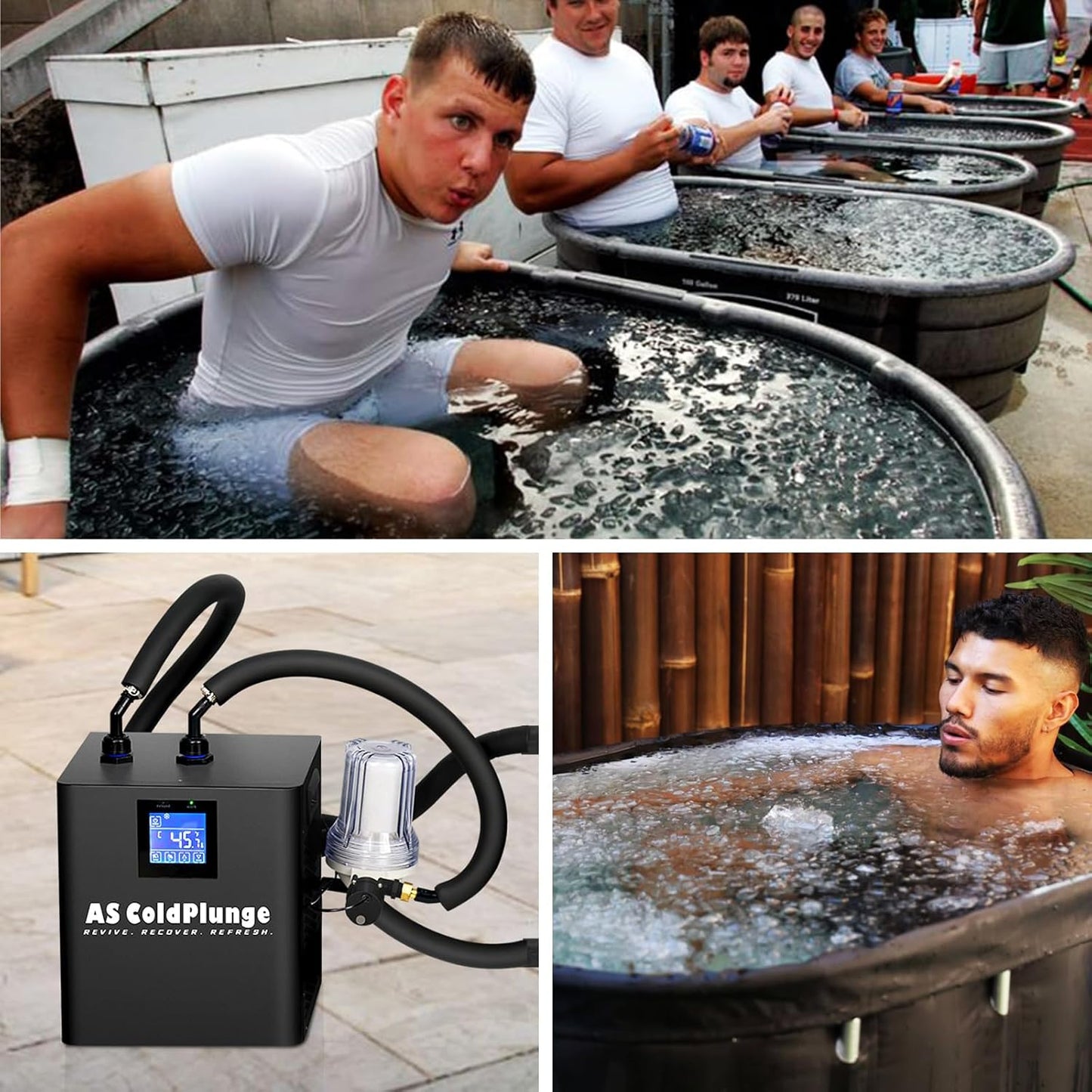Ice Bath Water Chiller for Cold Plunge Tubs, 1/3 HP Upgraded Ice Bath Chiller with External Filter Water Pump, Ideal for Cold Plunge Recovery Ice Bath Tubs Home Use 110V Cooling Chiller
