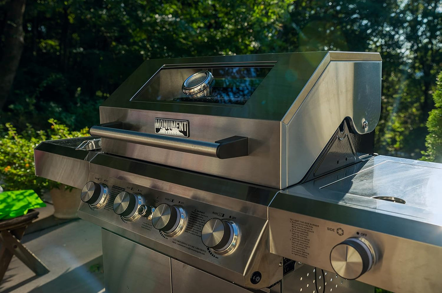 Larger 4-Burner Propane Gas Grills bbq Stainless Steel Heavy-Duty Cabinet Style with Knob Controls Side Burner Mesa 400m