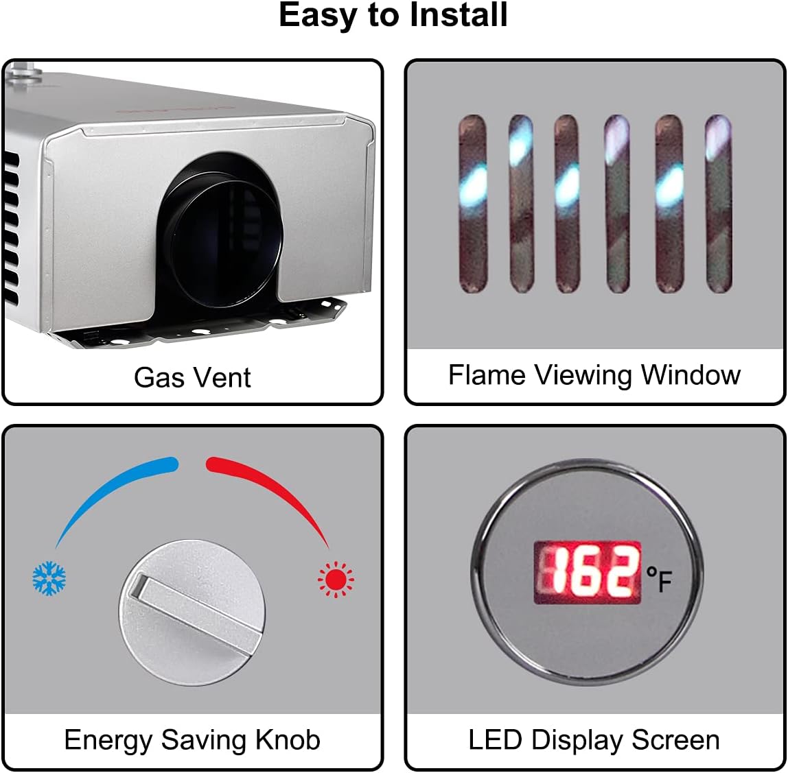 Portable Tankless Water Heater, Outdoors 6L 1.58GPM Propane Water Heater for RV Camping, Overheating Protection