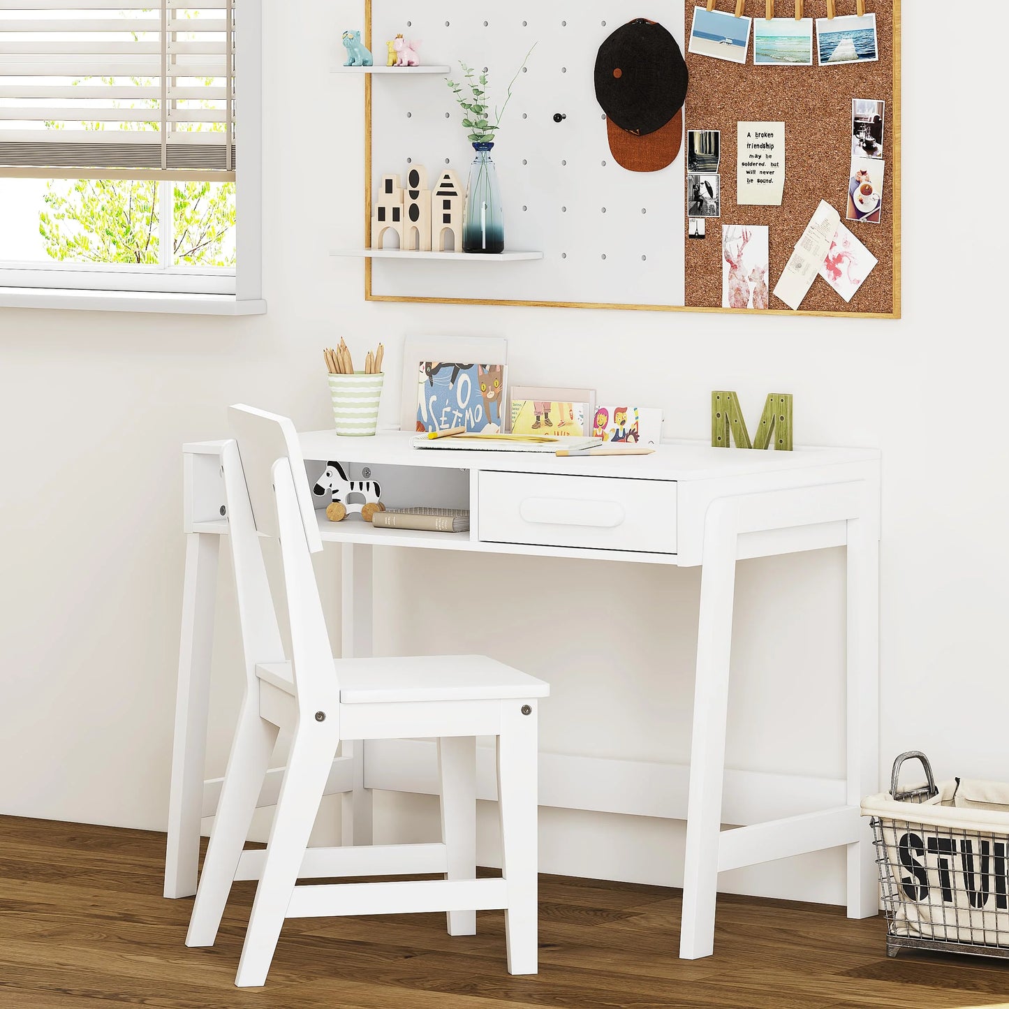 Kids Desk and Chair Set for Kids with Drawers