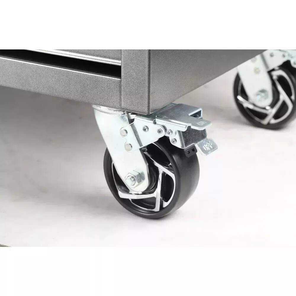 Husky 72 in. x 24 in. D Standard Duty 18-Drawer Mobile Workbench Tool Chest with Solid Wood Top in Stainless Steel