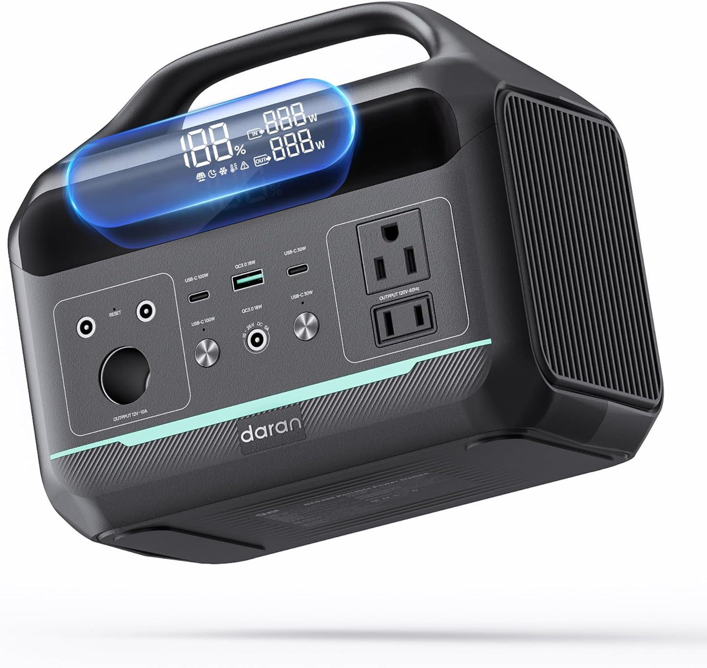 Portable Power Station 56000mAh, 179.2Wh LiFePO4 Battery Backup w/ 2 300W (Peak 600W) AC Outlets, 1.5hrs Fast Charging, Power Bank for Hurricane Emergency/Outdoor Camping/RVs/Home Use