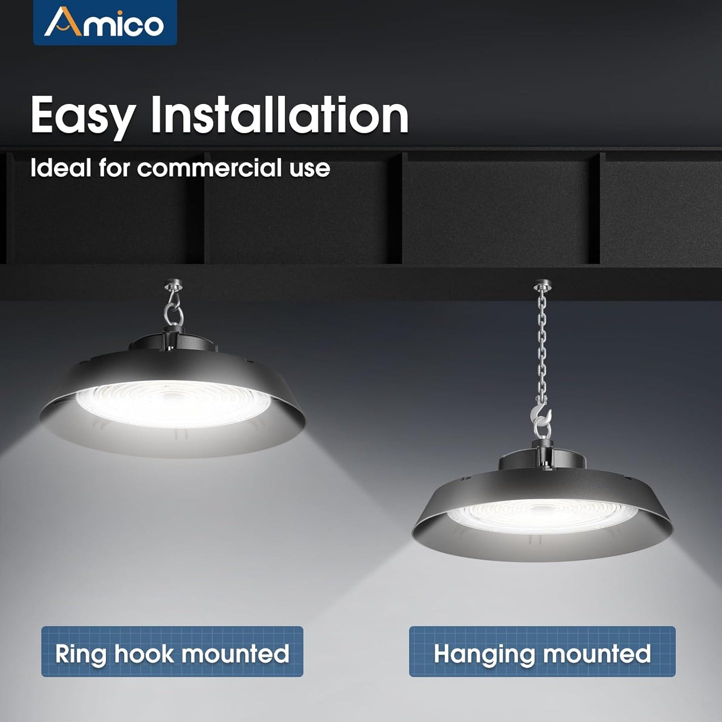 200-watt, 10 sets of UFO lamps, LED ceiling lights, 28,000 lumens, 5000K LED ceiling lights, 5-foot cable, can replace 650-watt metal halide/hot mercury lamps, suitable for gyms, factories, barns and warehouses.