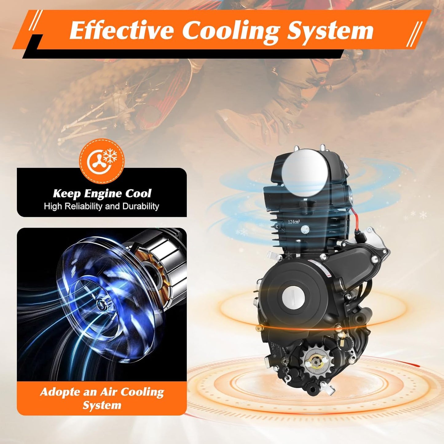 150CC 4 Stroke Engine Motor, Gy6 Single Cylinder Complete Engine Kit for 110cc-150cc Atvs and Go Karts and 11" Long Box Engine Size Scooters High-Flow Oil Pump CVT Carburetor Top Mount