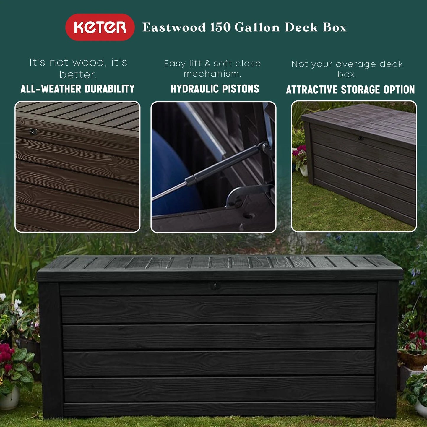 Westwood 150 Gallon Plastic Outdoor Storage Deck Box