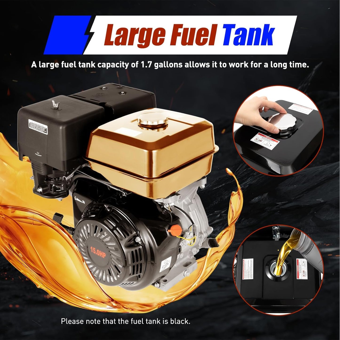 150CC 4 Stroke Engine Motor, Gy6 Single Cylinder Complete Engine Kit for 110cc-150cc Atvs and Go Karts and 11" Long Box Engine Size Scooters High-Flow Oil Pump CVT Carburetor Top Mount