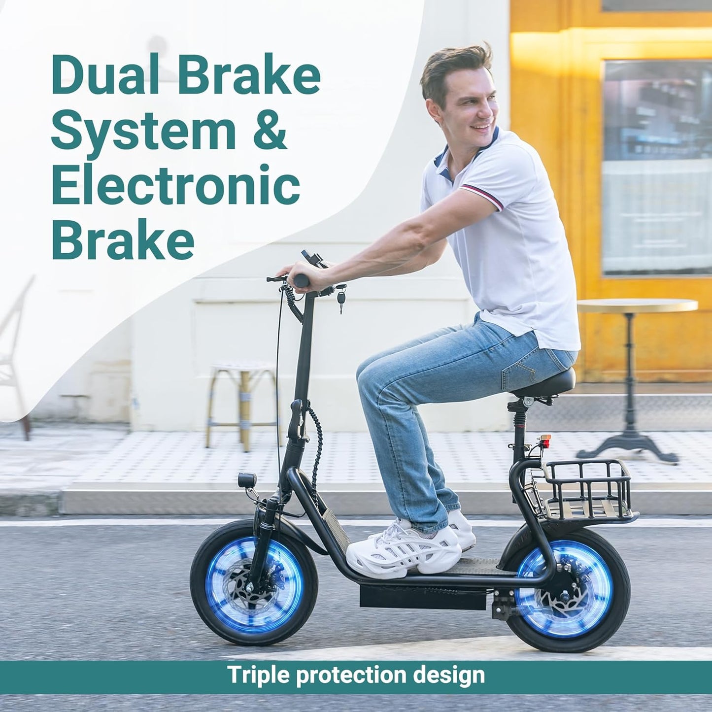 Electric Scooter Adults,Max 19/27/49 Miles Ranges,Top Speed 19/22 mph,350/750W Peak Motor, Folding E-Scooter with Dual Braking Dual Suspension
