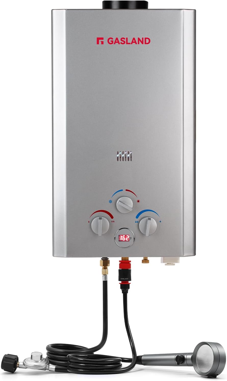 Portable Tankless Water Heater, Outdoors 6L 1.58GPM Propane Water Heater for RV Camping, Overheating Protection