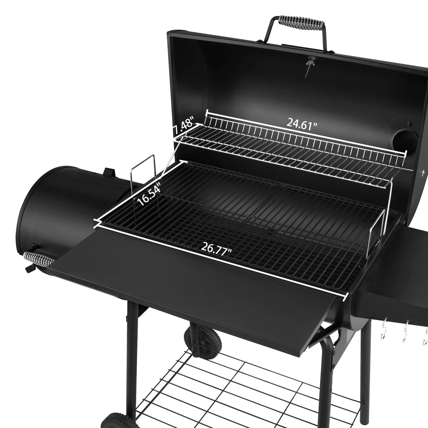 Gourmet 30" BBQ Charcoal Grill and Offset Smoker