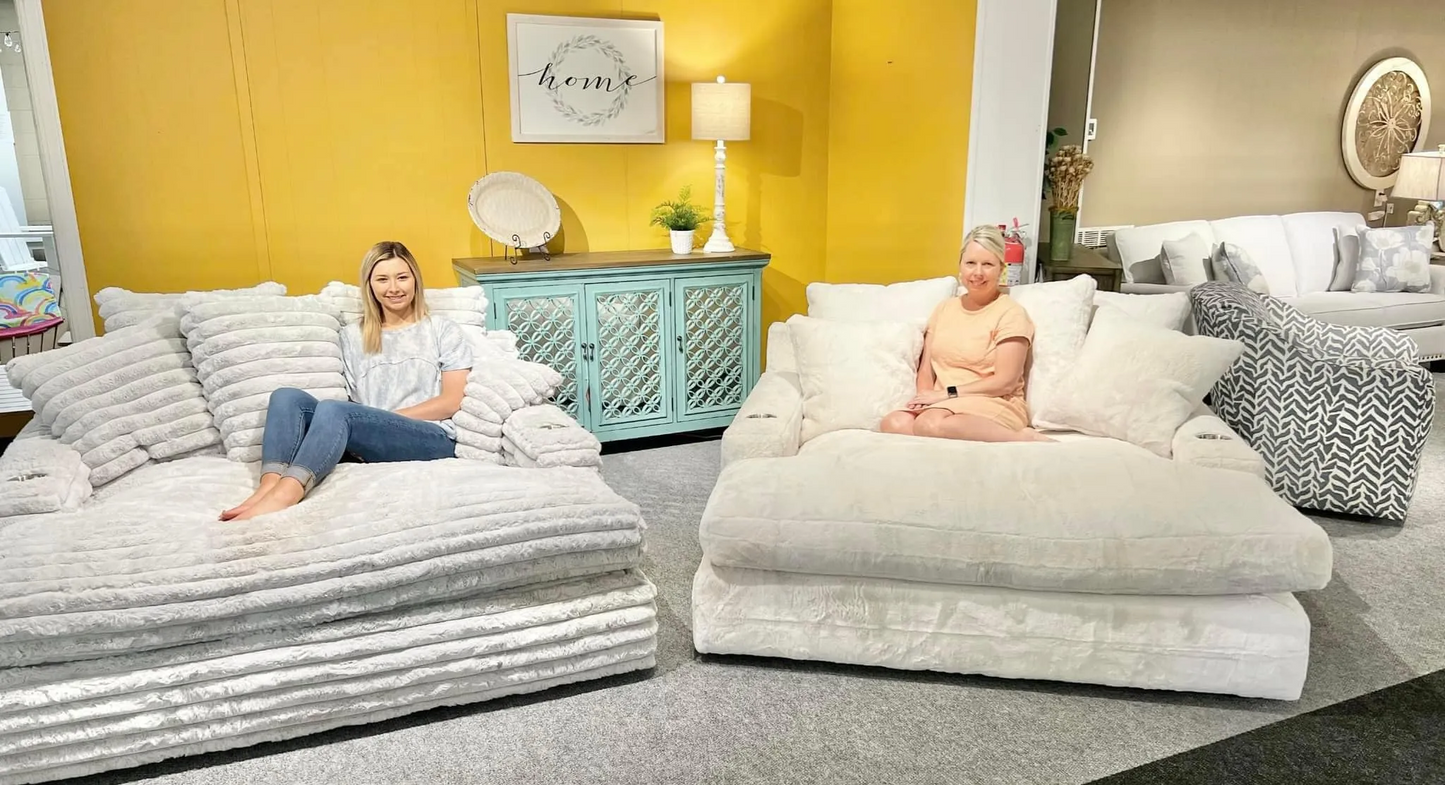 Autumn Sale - Nestle Chaise Lounge With Dual Cupholders And Charging Ports
