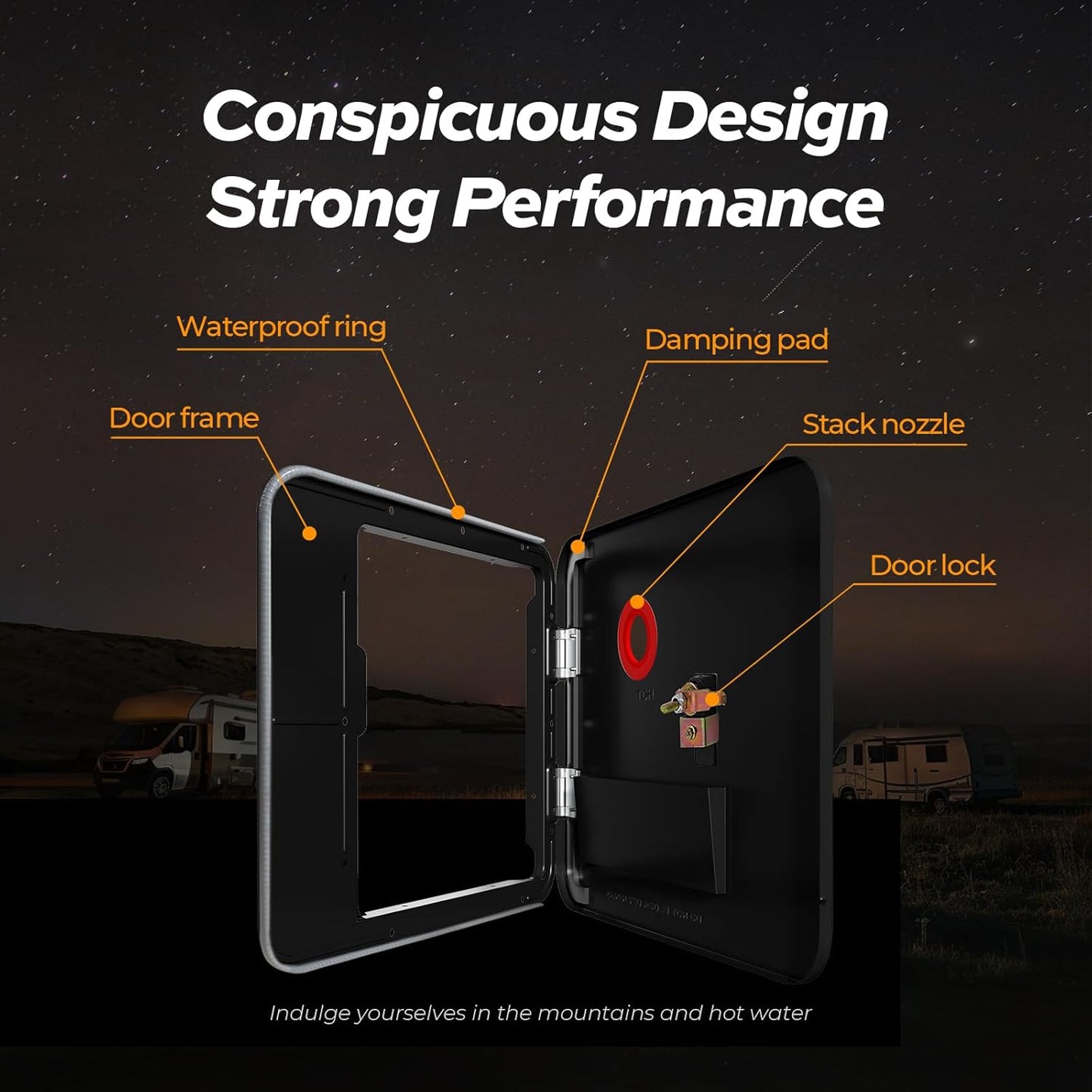RV Tankless Water Heater without Door, , Propane Gas, DC 12V, 3 Optional Door Sizes 15"x15", 15"x18" and 18"x18" for Refitment, Compatible with All RVs, Sufficient Power, High Altitude