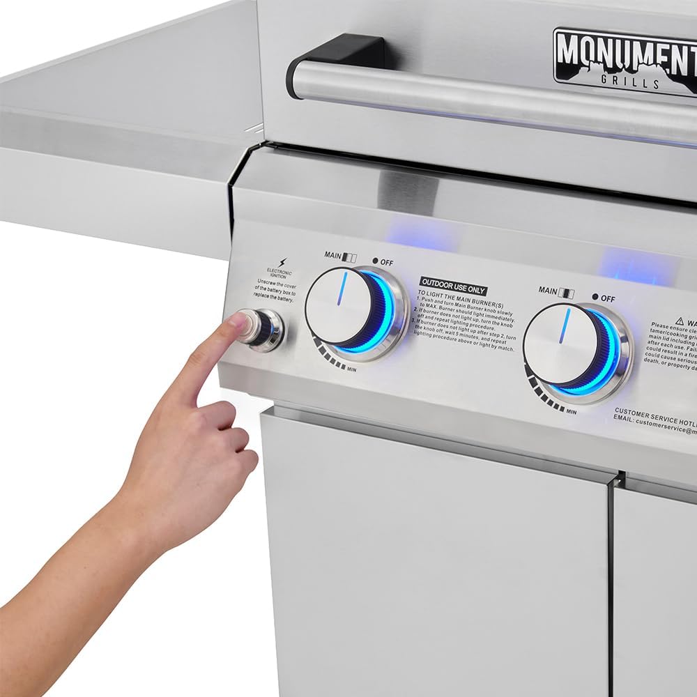 Larger 4-Burner Propane Gas Grills bbq Stainless Steel Heavy-Duty Cabinet Style with Knob Controls Side Burner Mesa 400m