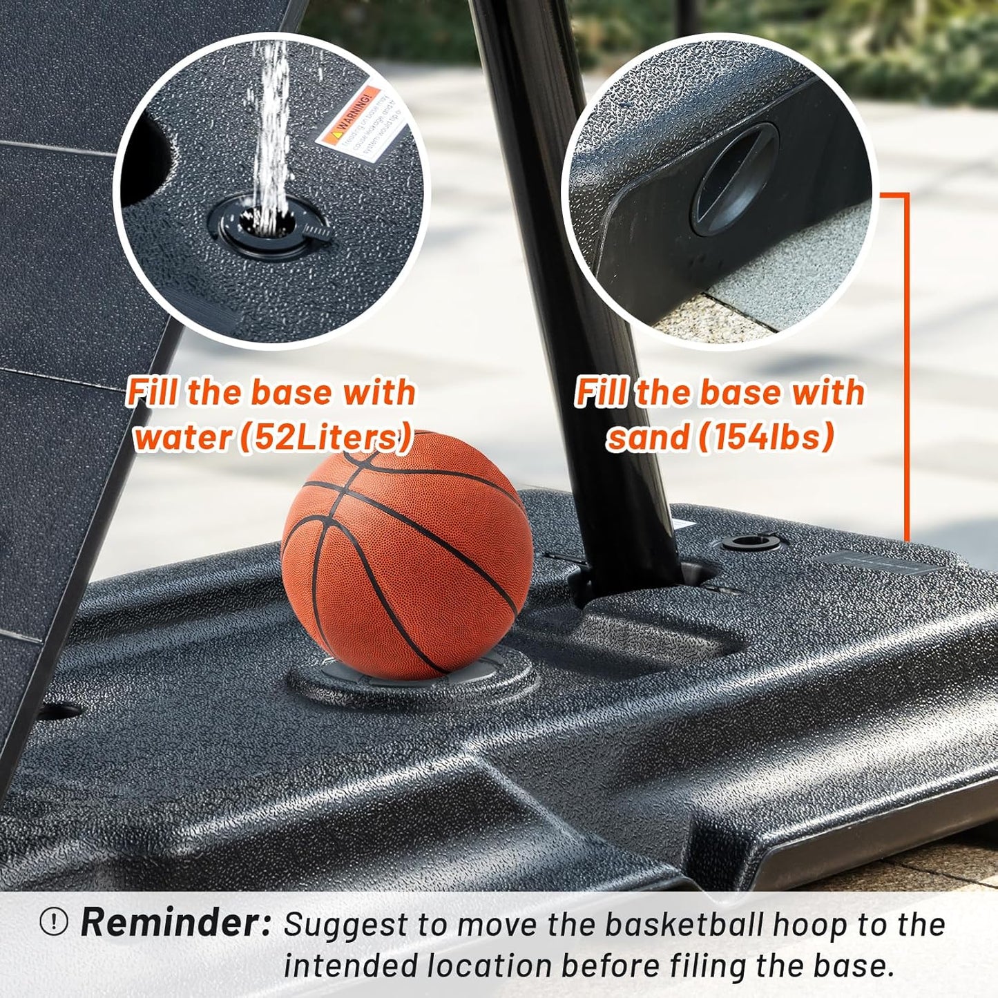 Basketball Hoop 48 Inch Backboard Portable Basketball Hoop Outdoor,5.3-10ft Stepless Regulation Crank Adjust Basketball Goal System