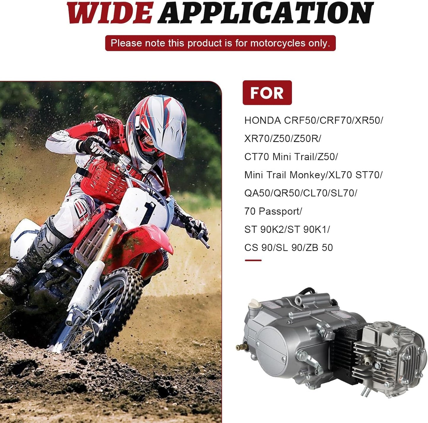 150CC 4 Stroke Engine Motor, Gy6 Single Cylinder Complete Engine Kit for 110cc-150cc Atvs and Go Karts and 11" Long Box Engine Size Scooters High-Flow Oil Pump CVT Carburetor Top Mount