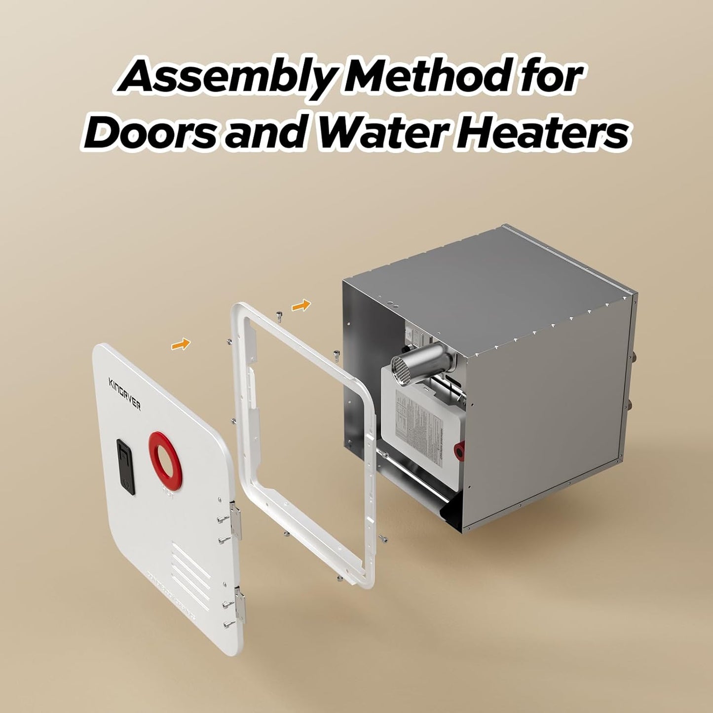 RV Tankless Water Heater without Door, , Propane Gas, DC 12V, 3 Optional Door Sizes 15"x15", 15"x18" and 18"x18" for Refitment, Compatible with All RVs, Sufficient Power, High Altitude