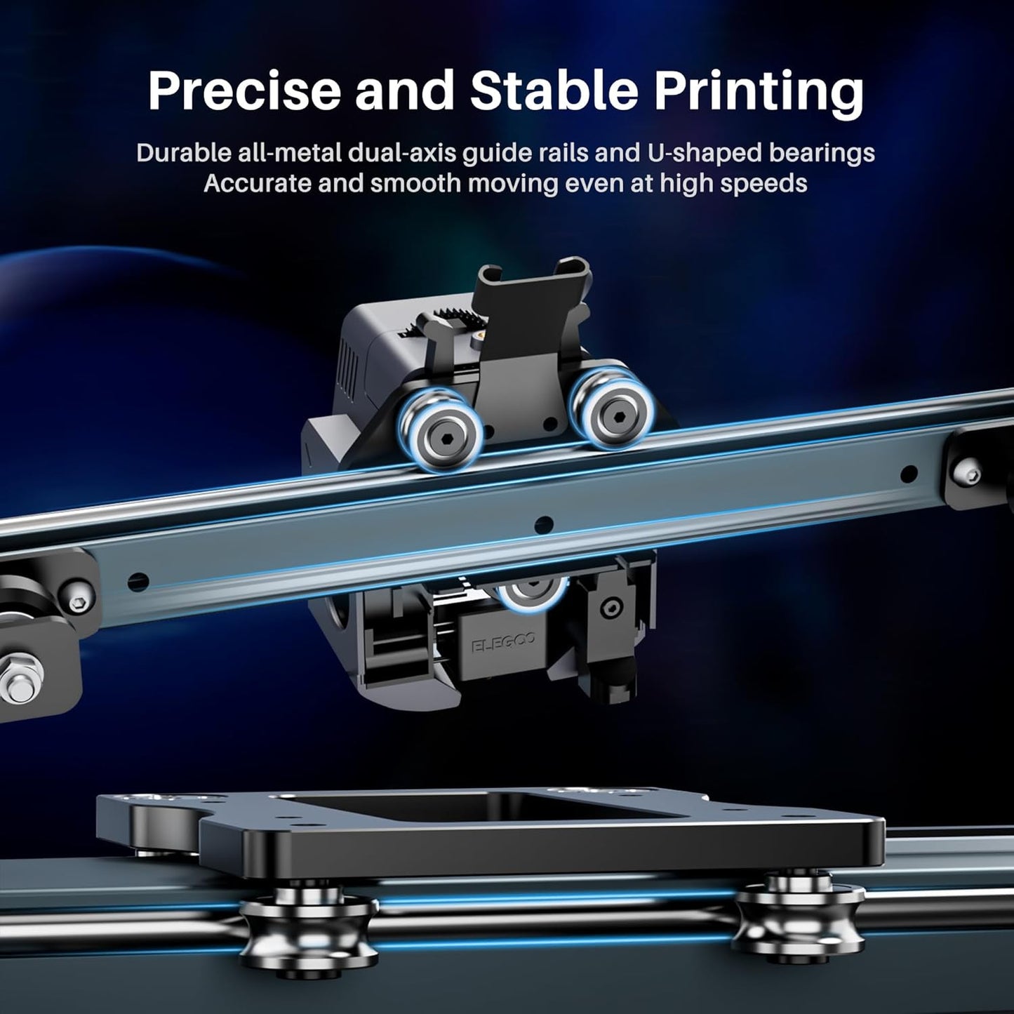 Printer with Auto Bed Leveling, Dual-Gear Direct Extruder, Dual Lead Screw Drive, Removable Capacitive Screen, 8.85x8.85x11in Large Printing Size