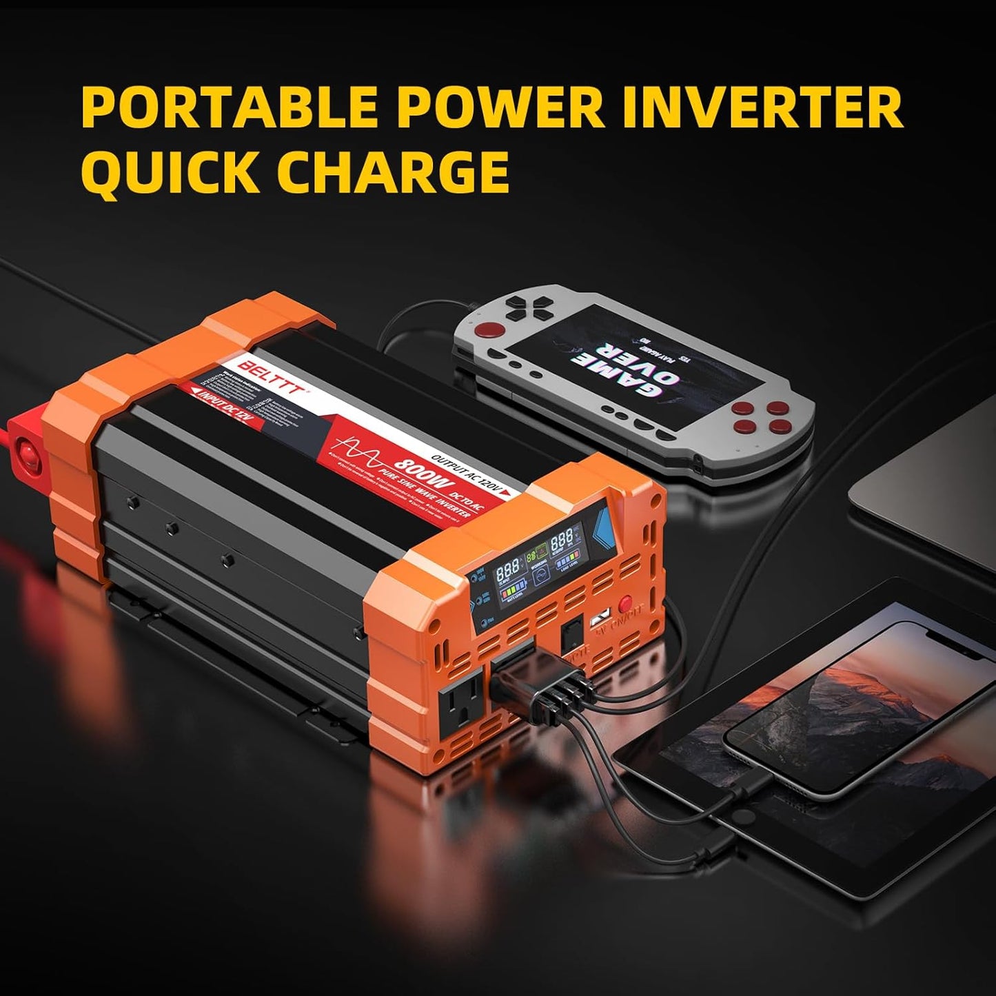 2000W Pure Sine Wave Inverter, Car Power Inverter 12V to 120V AC Converter for RV, Truck, Solar, Outdoor with Dual AC and 20A Socket, 5V 2.1A USB, Surge 4000W, Hardwire Port, Remote Controller