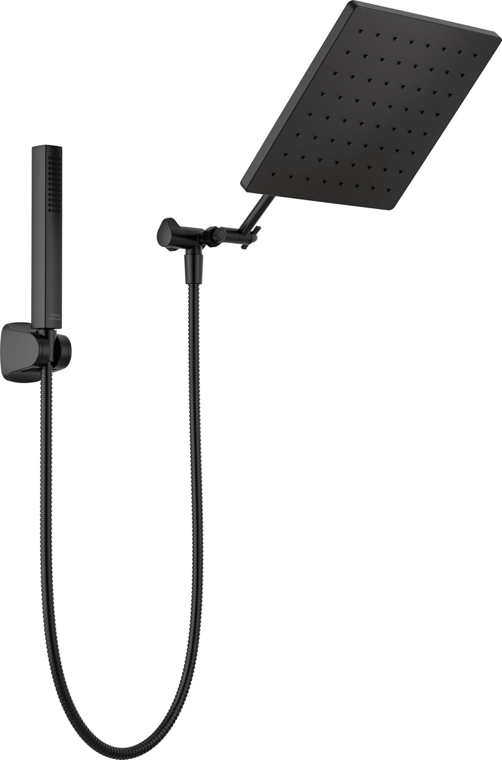 10-inch rain shower head and handheld shower combination, chrome-plated square shower head, rain shower head, handheld shower head, high-pressure shower head, flow rate 1.75 gallons per minute