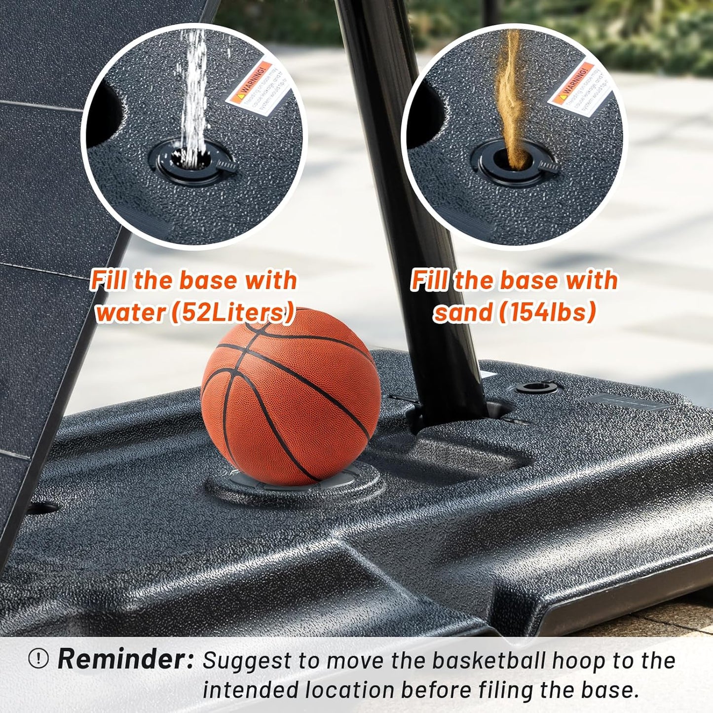 Basketball Hoop 48 Inch Backboard Portable Basketball Hoop Outdoor,5.3-10ft Stepless Regulation Crank Adjust Basketball Goal System