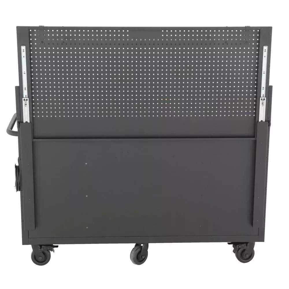 Husky 61 in. W x 26 in. D Heavy Duty 10-Drawer 1-Door Mobile Workbench with Hardwood Top