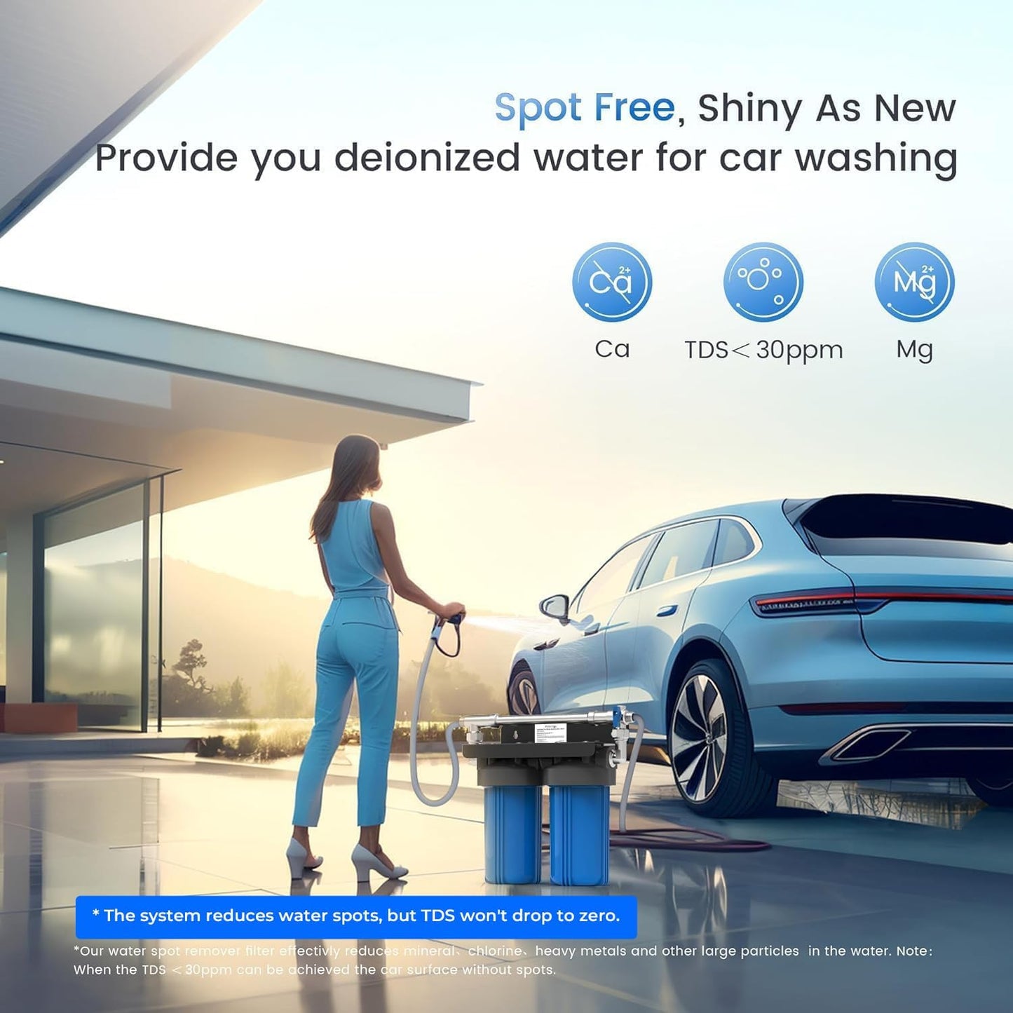 Spotless Car Wash System with Resin, Deionized Water System, Spot Free, Works for All Vehicles, RV, Motorcycles, Windows, Boats, Planes and More, No Towel Drying.