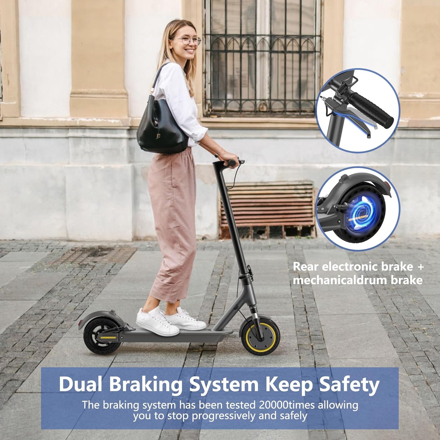 Electric Scooter Adults,Max 19/27/49 Miles Ranges,Top Speed 19/22 mph,350/750W Peak Motor, Folding E-Scooter with Dual Braking Dual Suspension