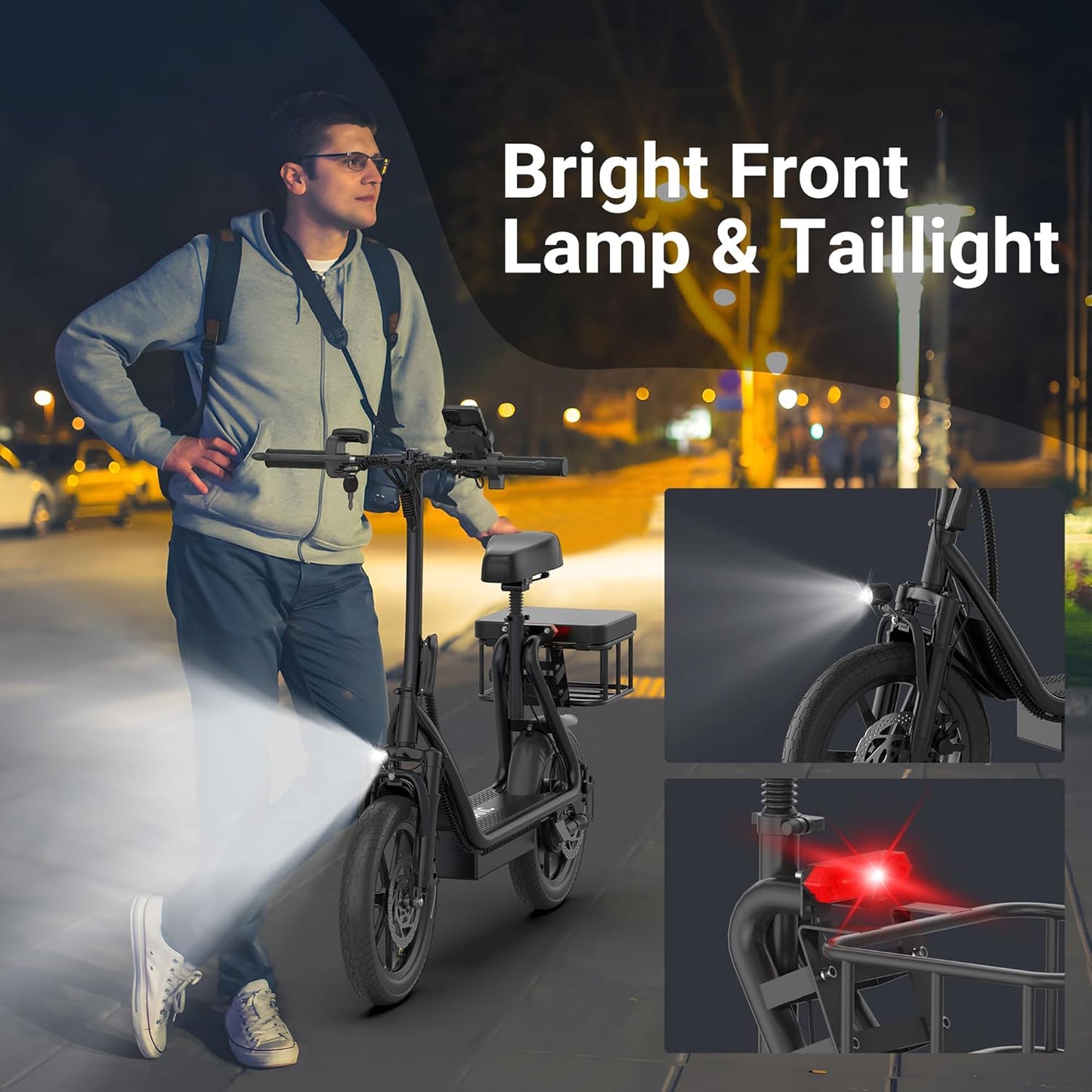 Electric Scooter Adults,Max 19/27/49 Miles Ranges,Top Speed 19/22 mph,350/750W Peak Motor, Folding E-Scooter with Dual Braking Dual Suspension