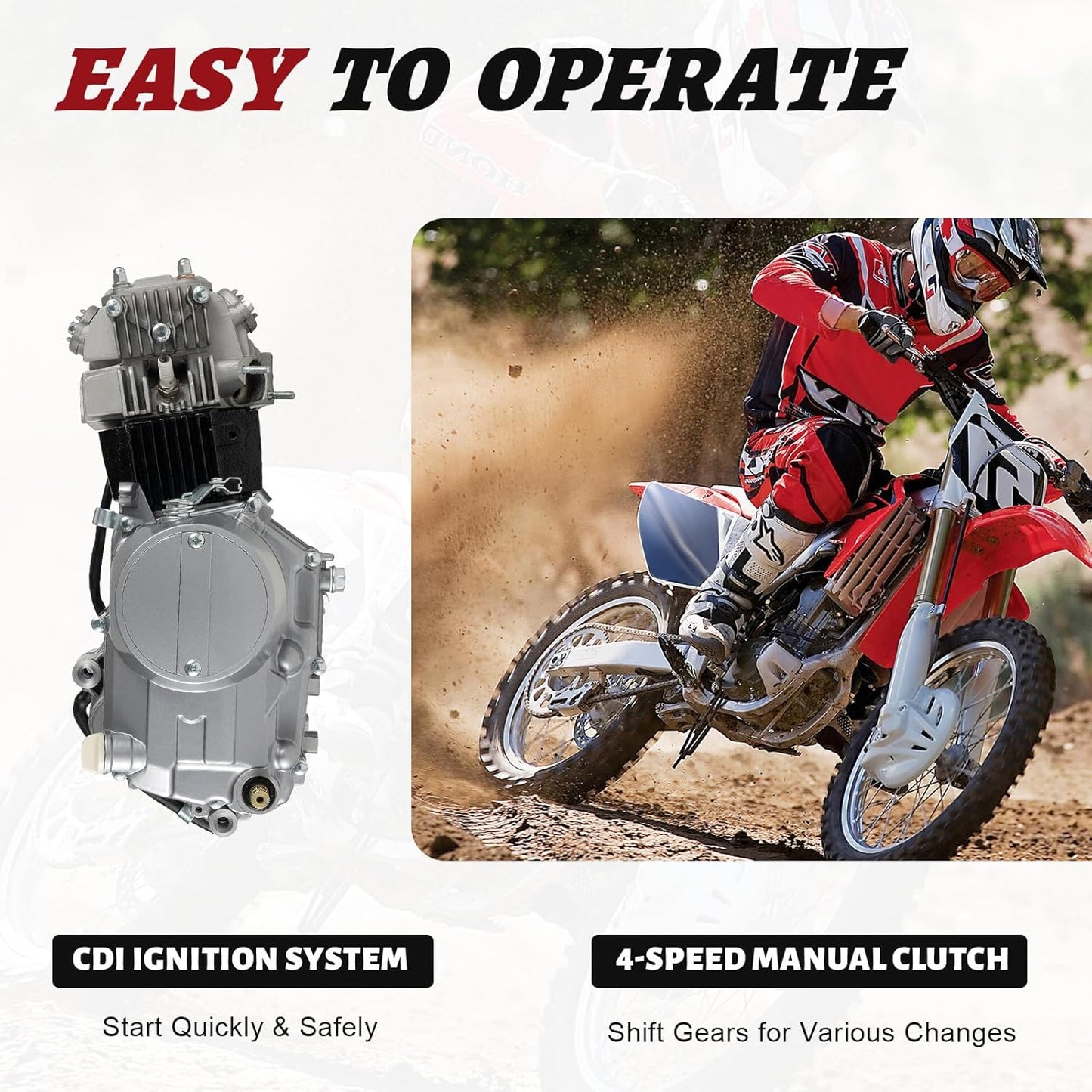 150CC 4 Stroke Engine Motor, Gy6 Single Cylinder Complete Engine Kit for 110cc-150cc Atvs and Go Karts and 11" Long Box Engine Size Scooters High-Flow Oil Pump CVT Carburetor Top Mount