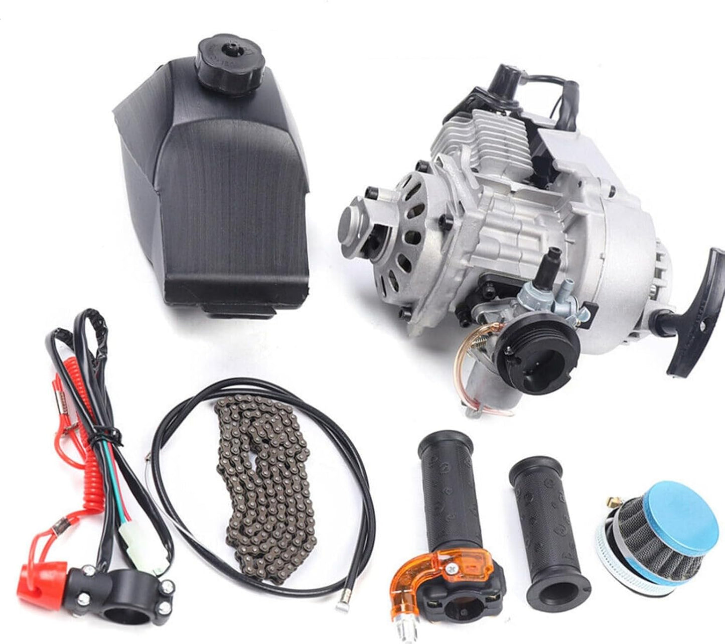 150CC 4 Stroke Engine Motor, Gy6 Single Cylinder Complete Engine Kit for 110cc-150cc Atvs and Go Karts and 11" Long Box Engine Size Scooters High-Flow Oil Pump CVT Carburetor Top Mount