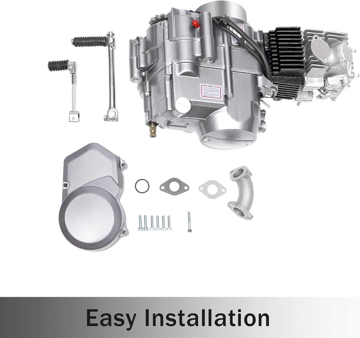 150CC 4 Stroke Engine Motor, Gy6 Single Cylinder Complete Engine Kit for 110cc-150cc Atvs and Go Karts and 11" Long Box Engine Size Scooters High-Flow Oil Pump CVT Carburetor Top Mount