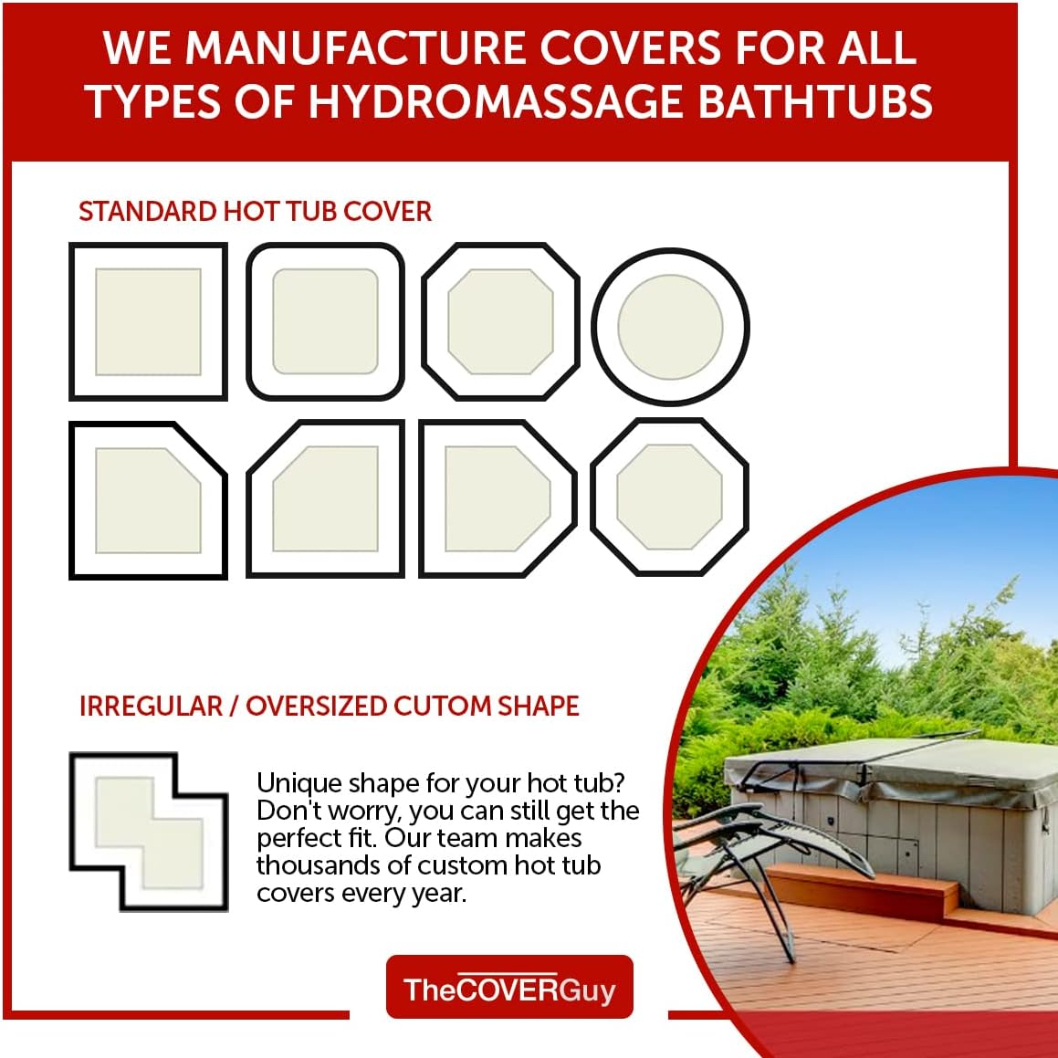 Premium Hot Tub Cover | Custom Made Replacement Spa Cover | Energy-Saving Hot Tub Covers Built for All Climates | 6, 5, or 4 inch Taper