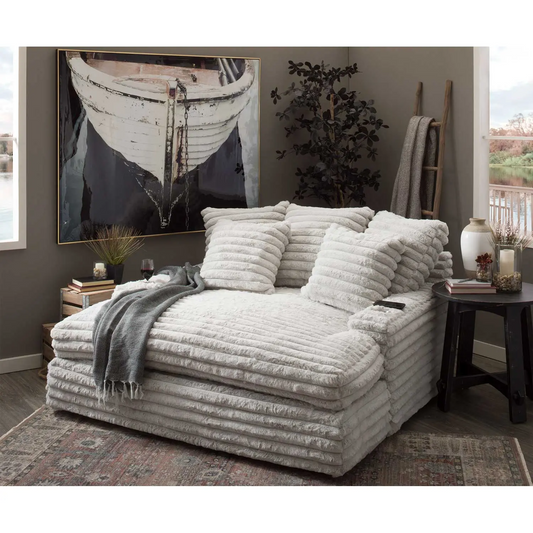 Autumn Sale - Nestle Chaise Lounge With Dual Cupholders And Charging Ports