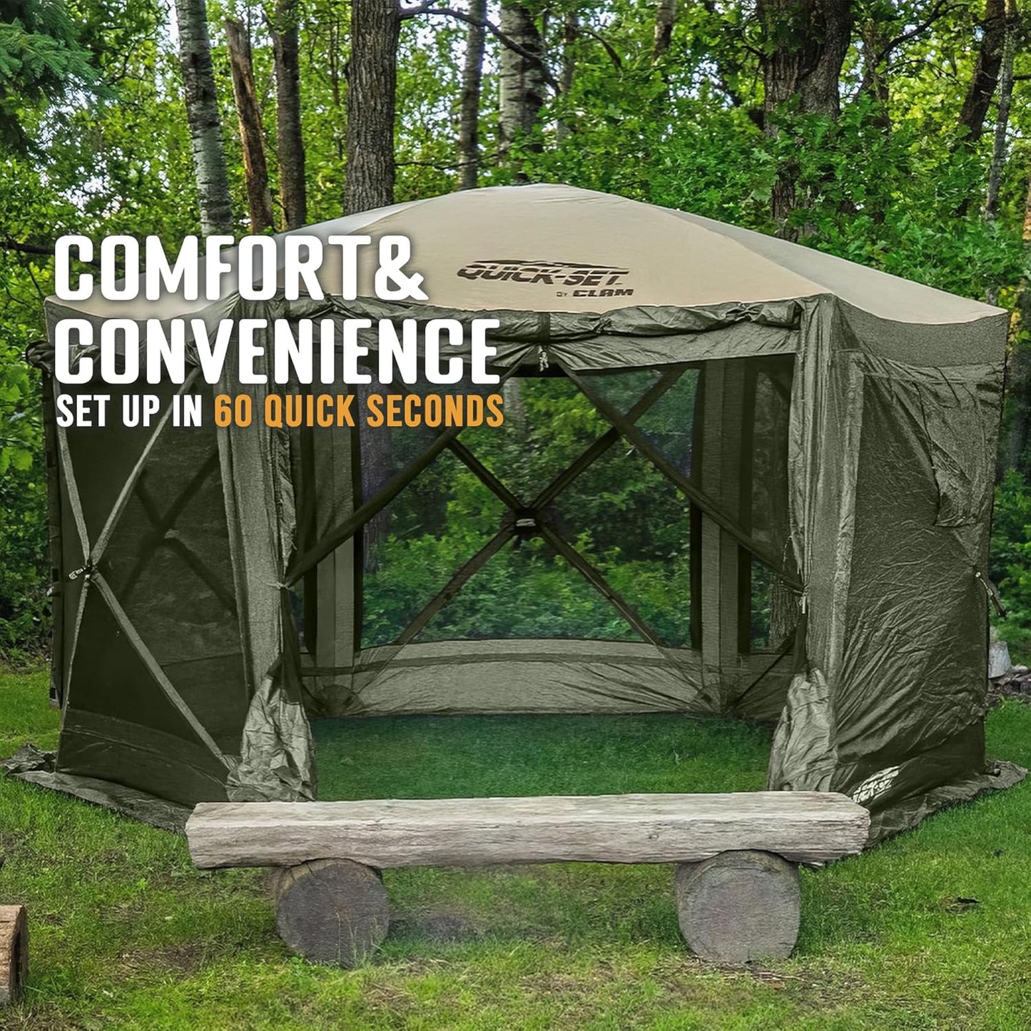 Screen Tent, Outdoor Camping Gazebo Canopy, Escape, 11.5', Brown