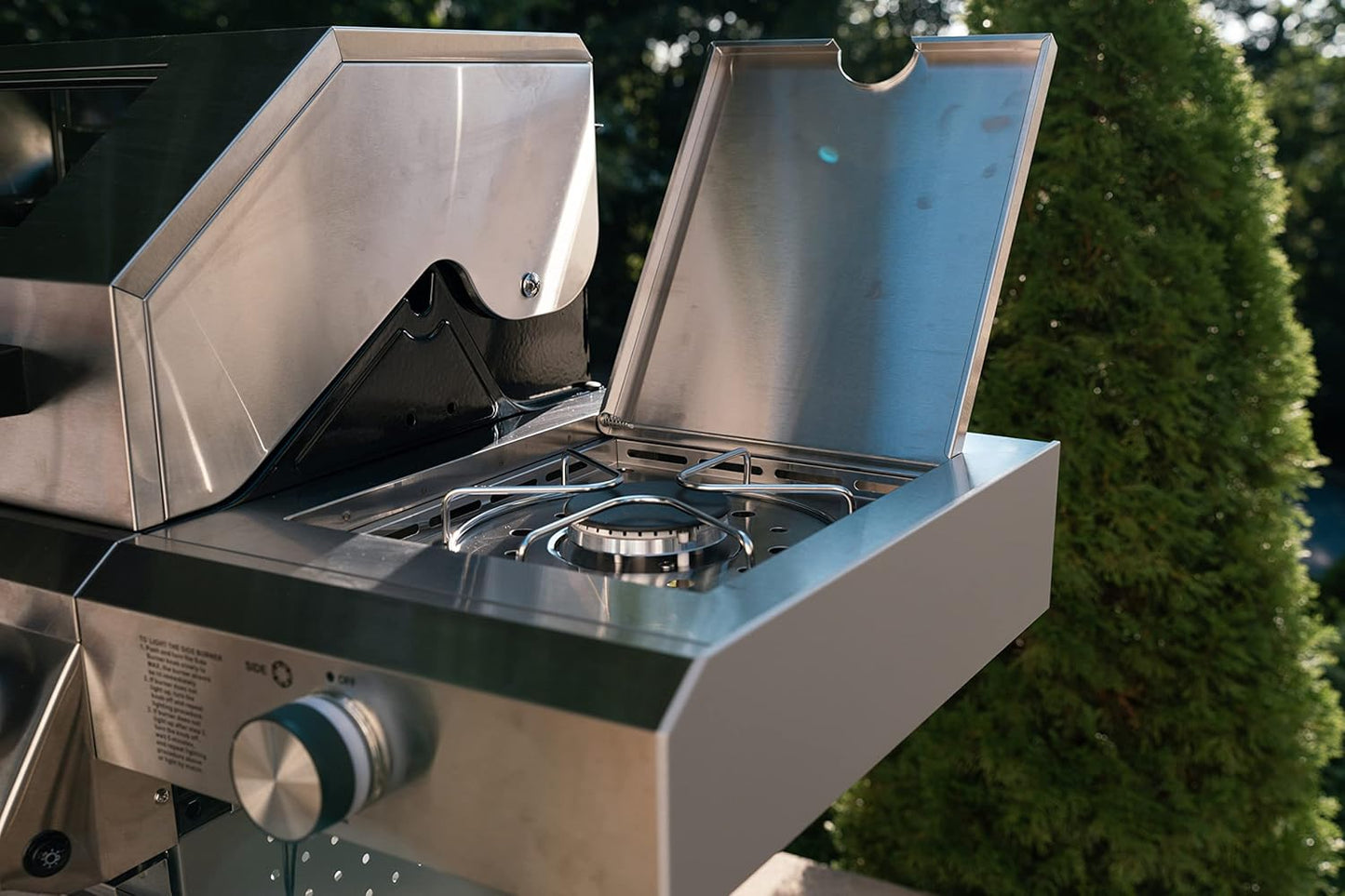 Larger 4-Burner Propane Gas Grills bbq Stainless Steel Heavy-Duty Cabinet Style with Knob Controls Side Burner Mesa 400m