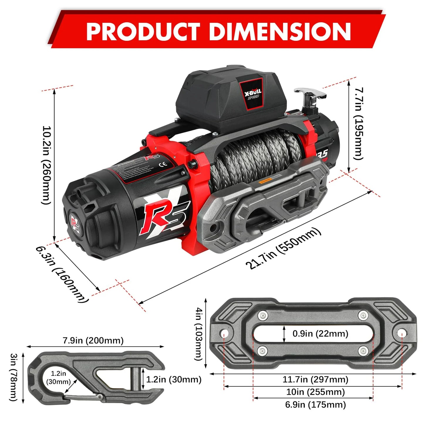 13500 lb Load Capacity Electric Winch for Towing Truck Off Road