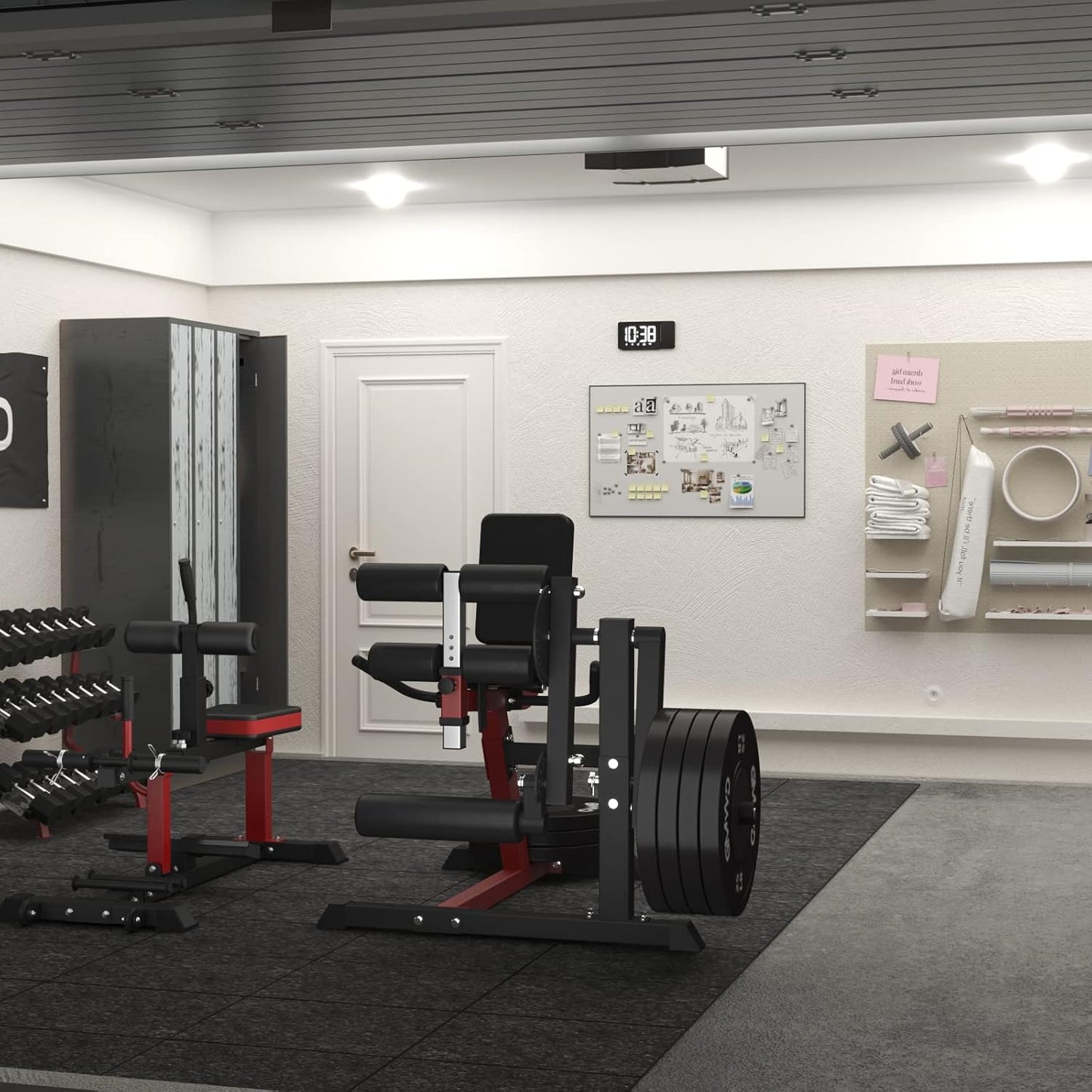 Leg Extension and Curl Machine, Lower Body Special Leg Machine, Adjustable Leg Exercise Bench with Plate Loaded, Leg Rotary Extension for Thigh, Home Gym Weight Machine