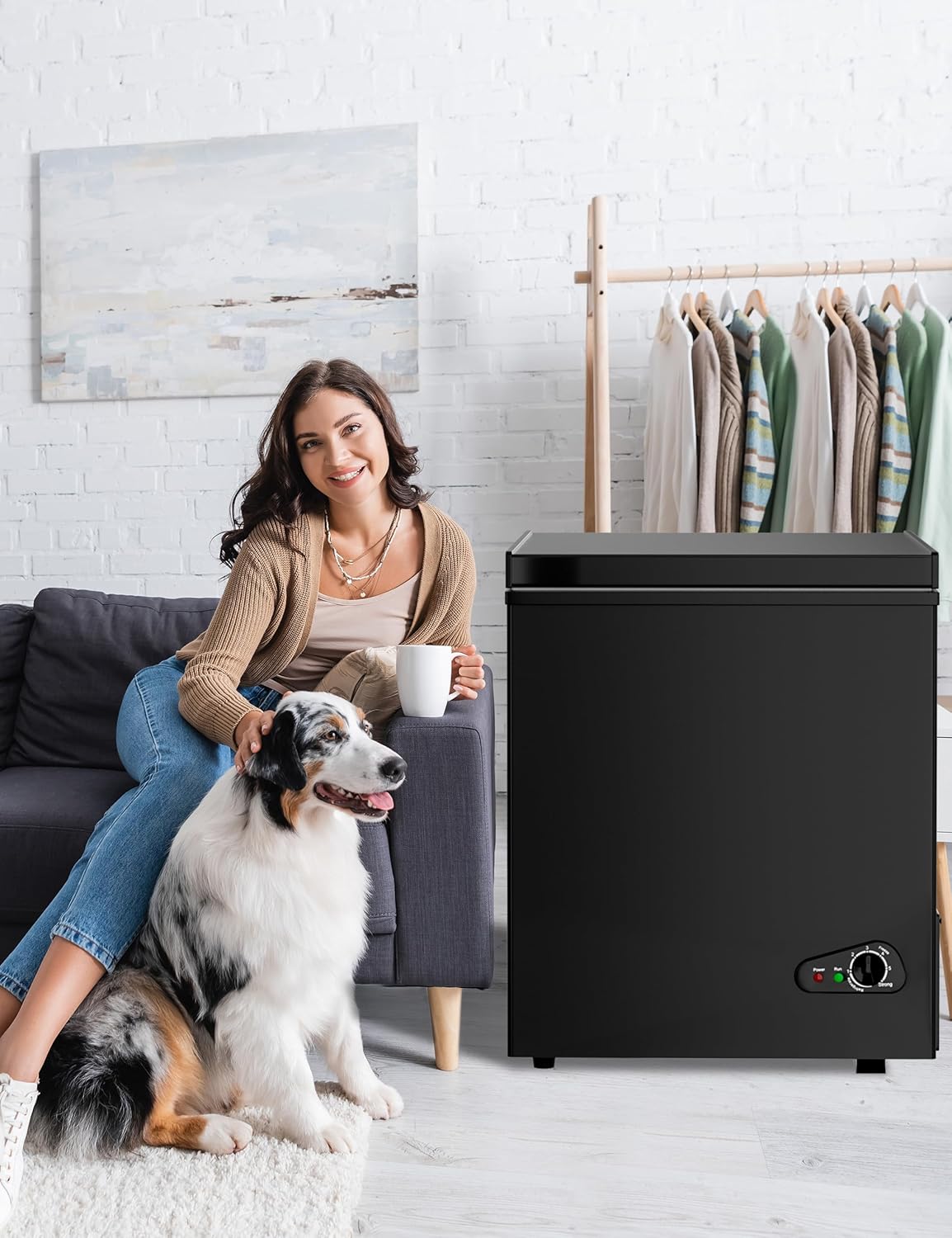 7.0 Cu Ft Chest Freezer - Energy Efficient & Quiet Mini Freezer with Adjustable Thermostat - Compact Deep Freezer for Home, Apartment, and Garage - Removable Basket & Defrost Drain