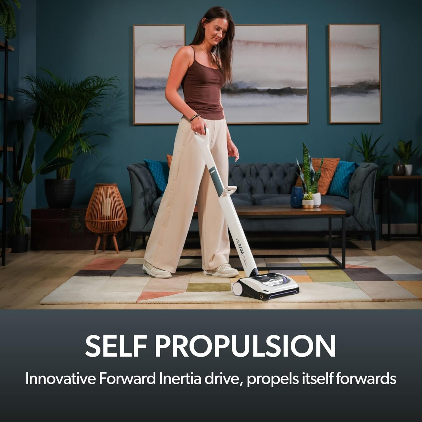 Platinum Cordless Vacuum Cleaner - Includes Anti-Hair Wrap Brush Bar - Perfect for Carpet and Hardwood Floors - Rechargeable 22v Li-ion Battery - Lightweight (7 lbs.)
