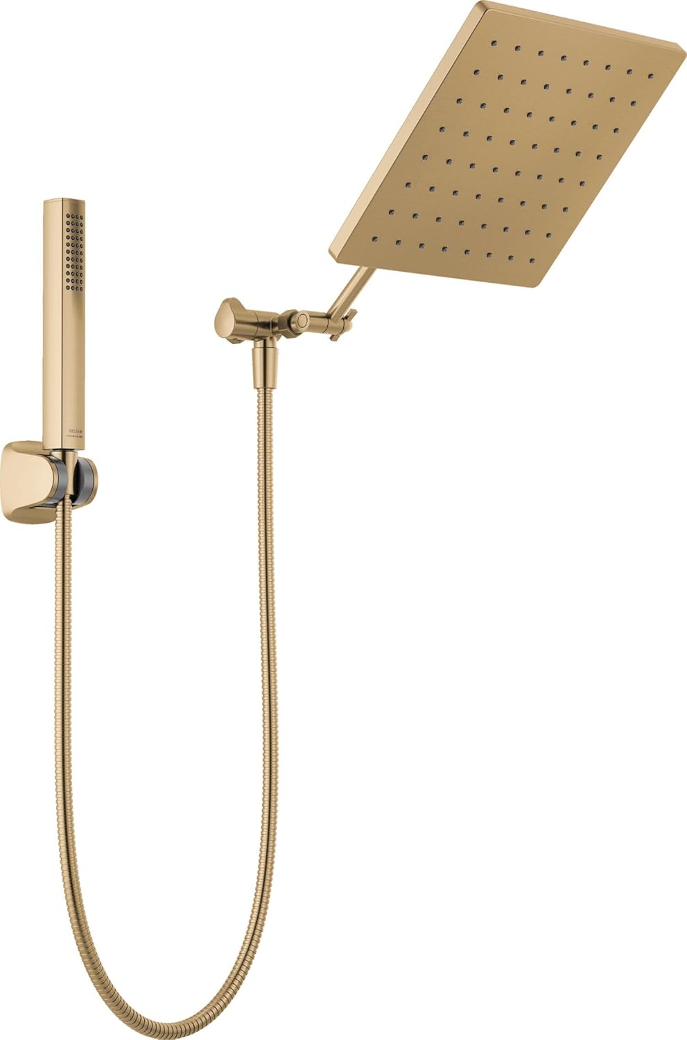10-inch rain shower head and handheld shower combination, chrome-plated square shower head, rain shower head, handheld shower head, high-pressure shower head, flow rate 1.75 gallons per minute