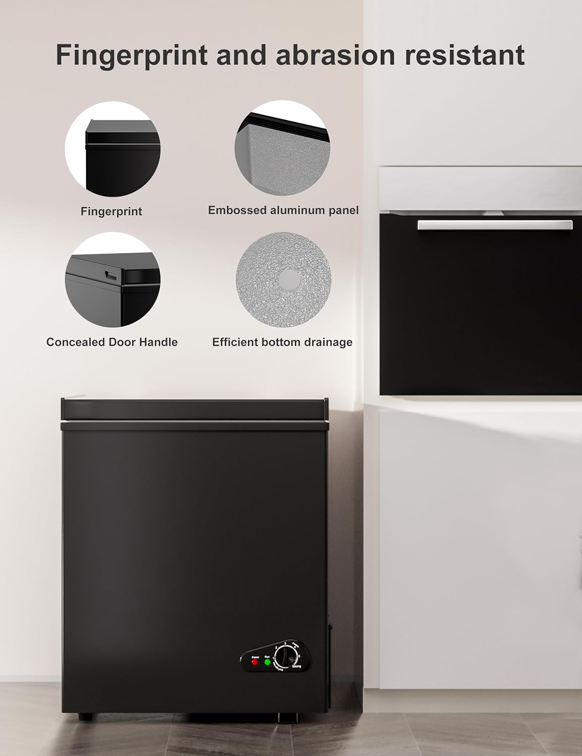 7.0 Cu Ft Chest Freezer - Energy Efficient & Quiet Mini Freezer with Adjustable Thermostat - Compact Deep Freezer for Home, Apartment, and Garage - Removable Basket & Defrost Drain