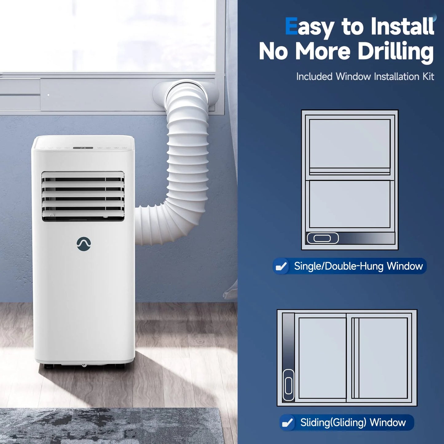 10000 BTU Portable AC for Room up to 450 Sq. Ft