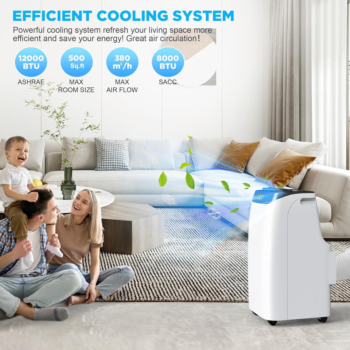 Inverter 16000BTU Portable Air Conditioners with Remote, Free Stand Cooling Portable AC Unit for Room up to 800 sq.ft, with Dehumidifier & Fan, Dual Hose, Quiet Sleep Mode(45dB), Windows Kit