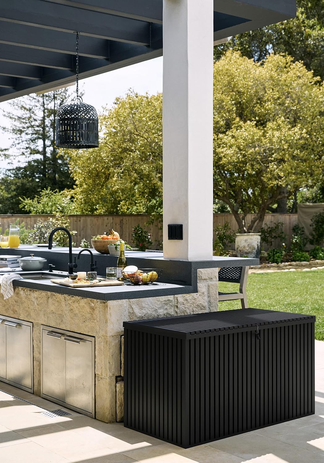 120-gallon all-purpose storage box | Lockable storage box, used for storing outdoor furniture, outdoor cushions, throw pillows, and gardening tools, etc.