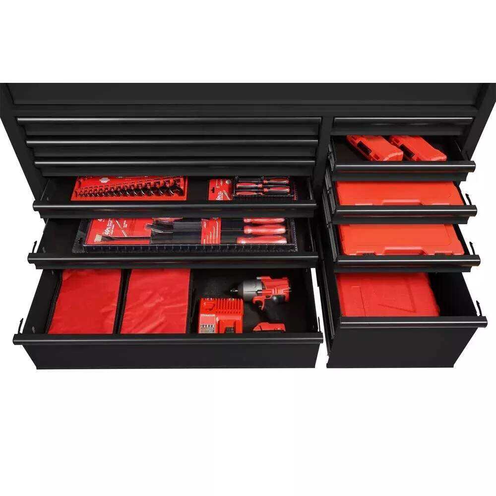 HEAVY-DUTY 56 IN. W 18-DRAWER COMBINATION TOOL CHEST AND CABINET SET, MATTE BLACK